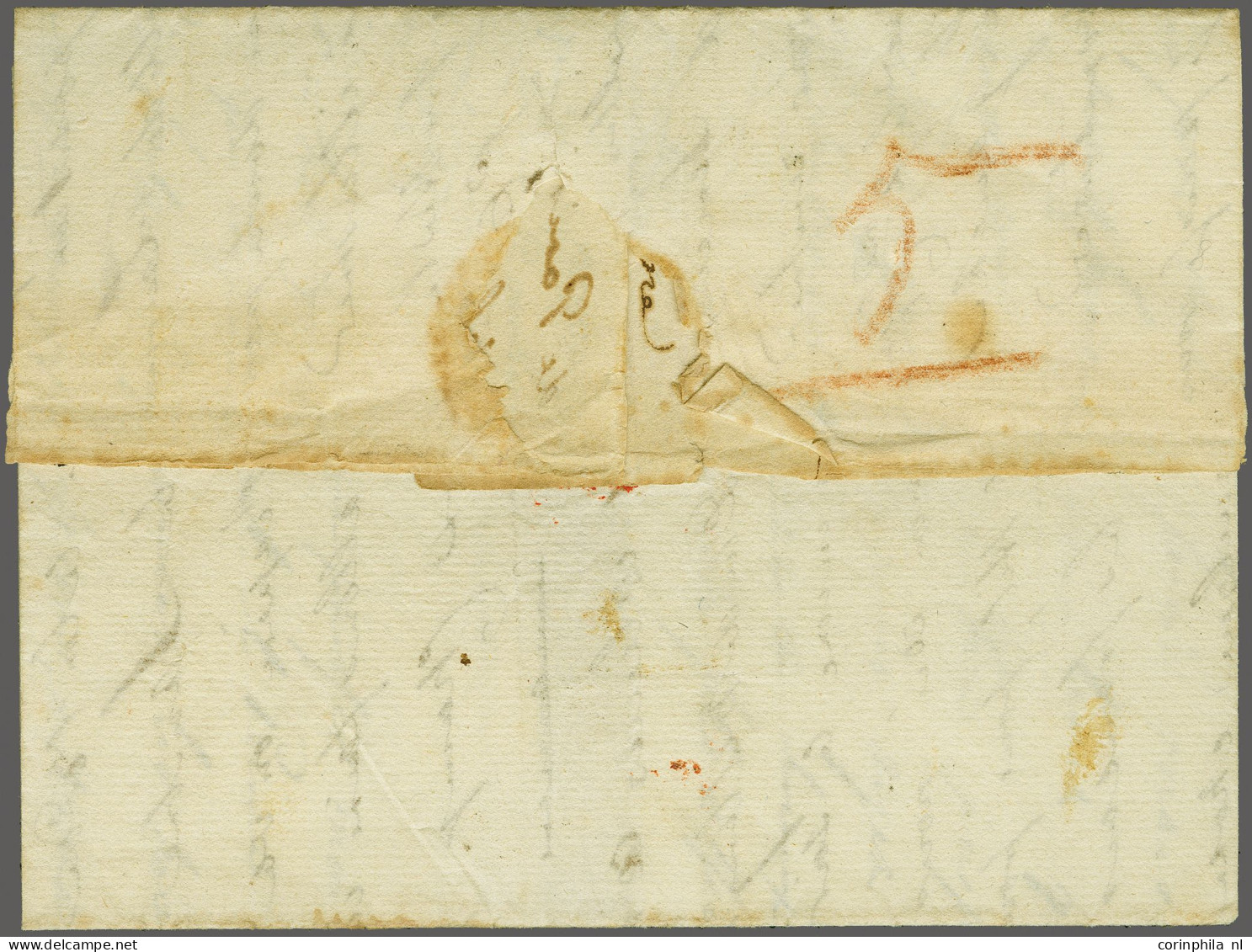 Cover GENaal=Postkantoor/ Te Velde In Zwart, Vrijwel Pracht Afdruk Op Brief Van Braine Le Comte 15 Juni 1815 (3 Dagen Vó - ...-1852 Prephilately