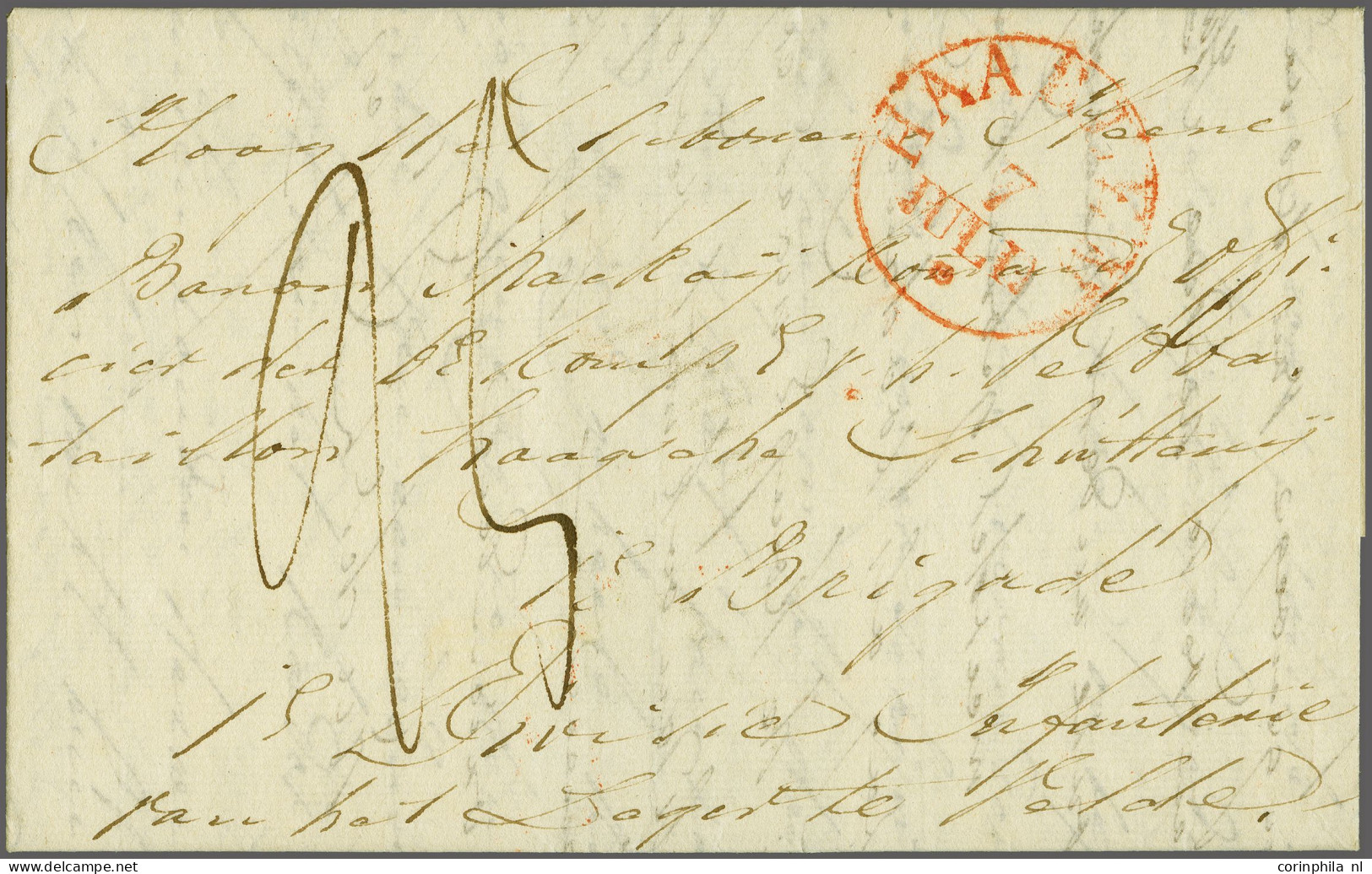 Cover 1833, Complete Frisse Brief Haarlem 7-7-1833 Aan Baron Mackay Kommand[erend] Officier Der 6e Komp V H Veldbataillo - ...-1852 Precursori