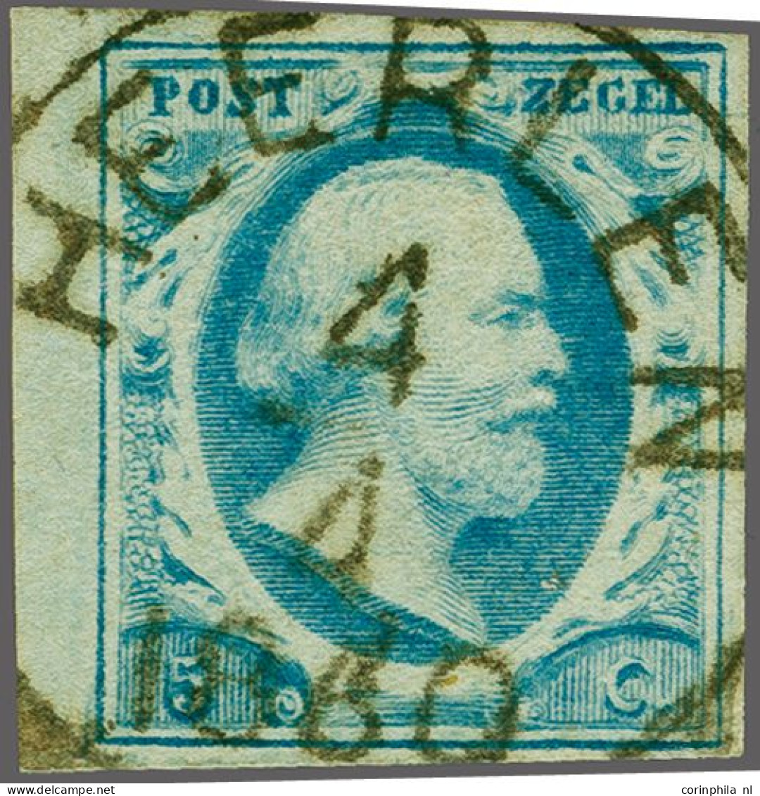 Grotesk Rondstempel Heerlen (Ey 500) Mooi Op 5 Cent Blauw Met Velrand, Pracht Ex. - Altri & Non Classificati