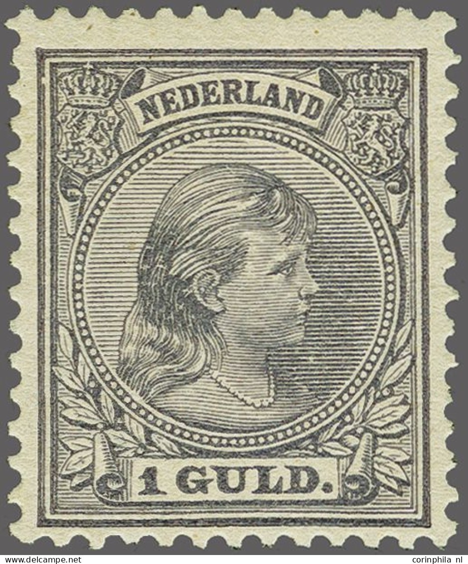 Mounted Mint 1 Gulden Grijsviolet Tanding 12½, Pracht Ex. Met Certificaat Vleeming 2023: Rechts Enkele Stompe Tandjes, O - Unclassified