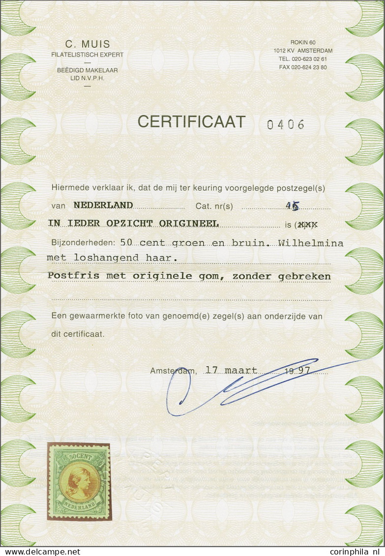 Unmounted Mint 50 Cent Groen En Bruin Tanding 11 X 11½ Met Certificaat Muis 1997, Cat.w. 900 - Non Classificati