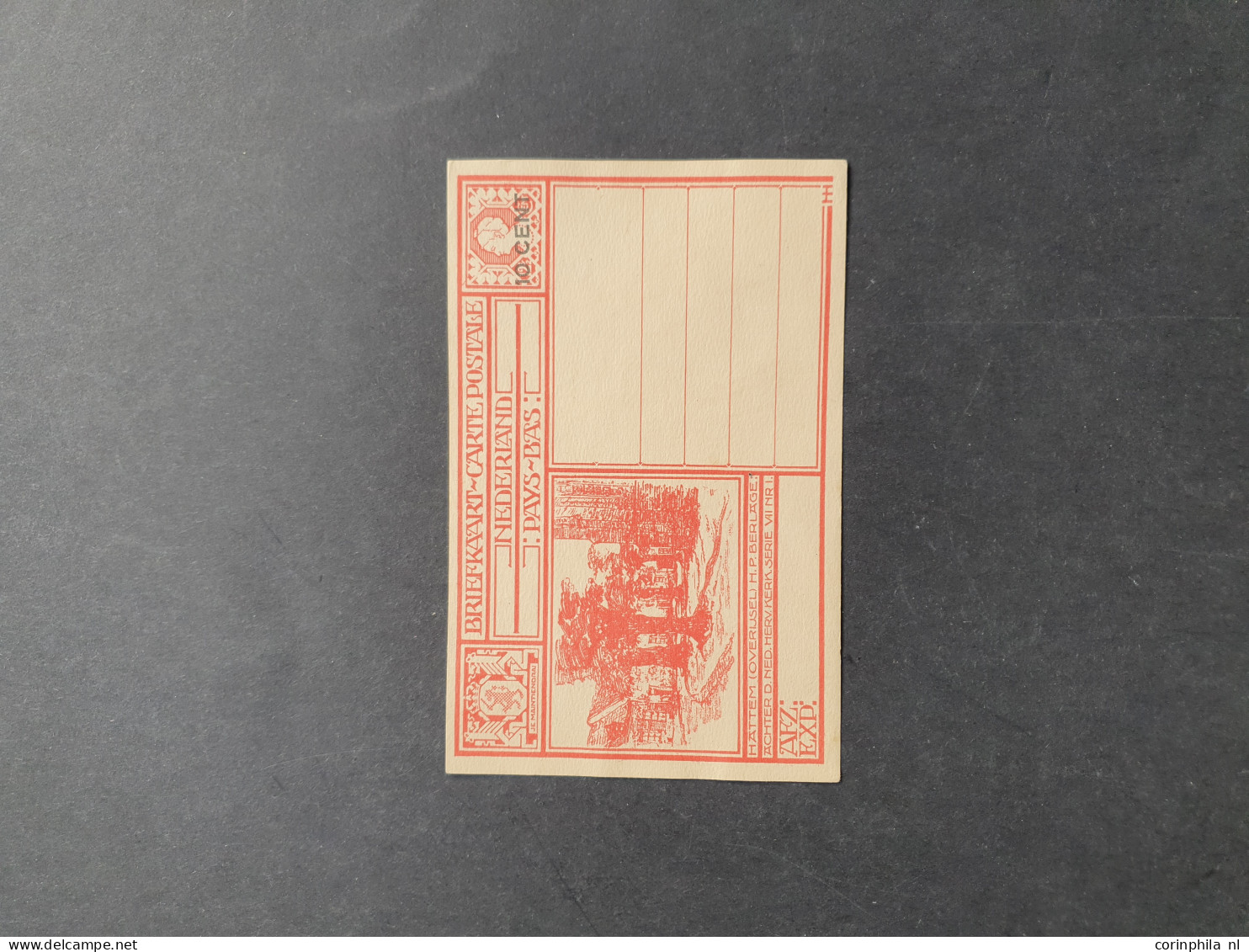 Cover Geïllustreerde Briefkaart Hattem (Overijsel) Met Opdruk 10 Cent. Een Zeer Zeldzaam Postwaardestuk Waarvan Slechts  - Interi Postali