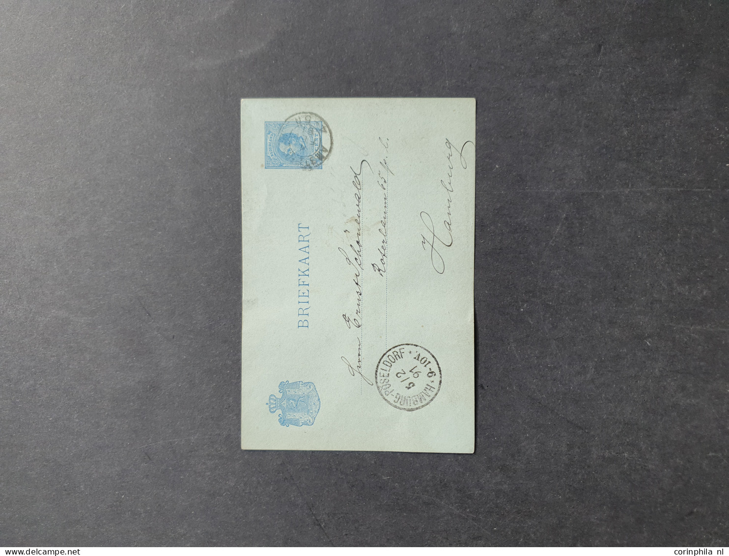 Cover Internationale Tentoonstelling Amsterdam 1883, Zegel Willem III 5 Cent Blauw Met Voorstelling Koloniale En Uitvoer - Postal Stationery