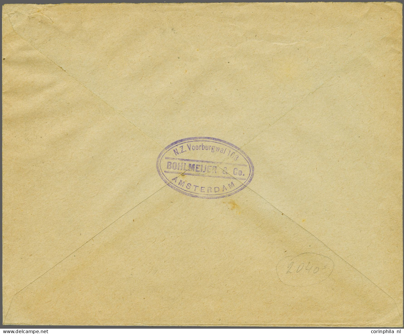 Cover Opruimingsuitgifte 2½ Gulden Op 10 Gulden Roodoranje Op Geel Op Aangetekende Envelop Met 1e-dagstempel 17-8-1920 N - Ohne Zuordnung