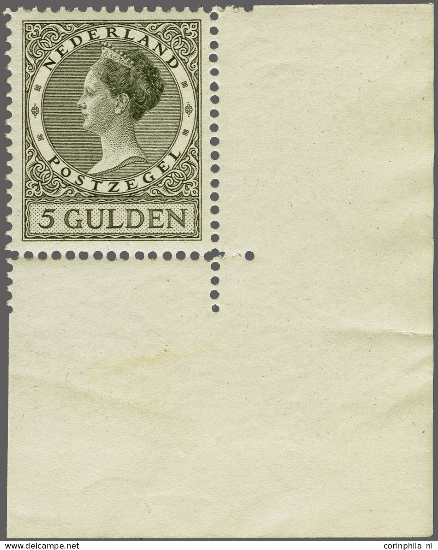 Unmounted Mint 5 Gulden Donkergrijs Met Hoekvelrand, Cat.w. 365+ - Non Classés