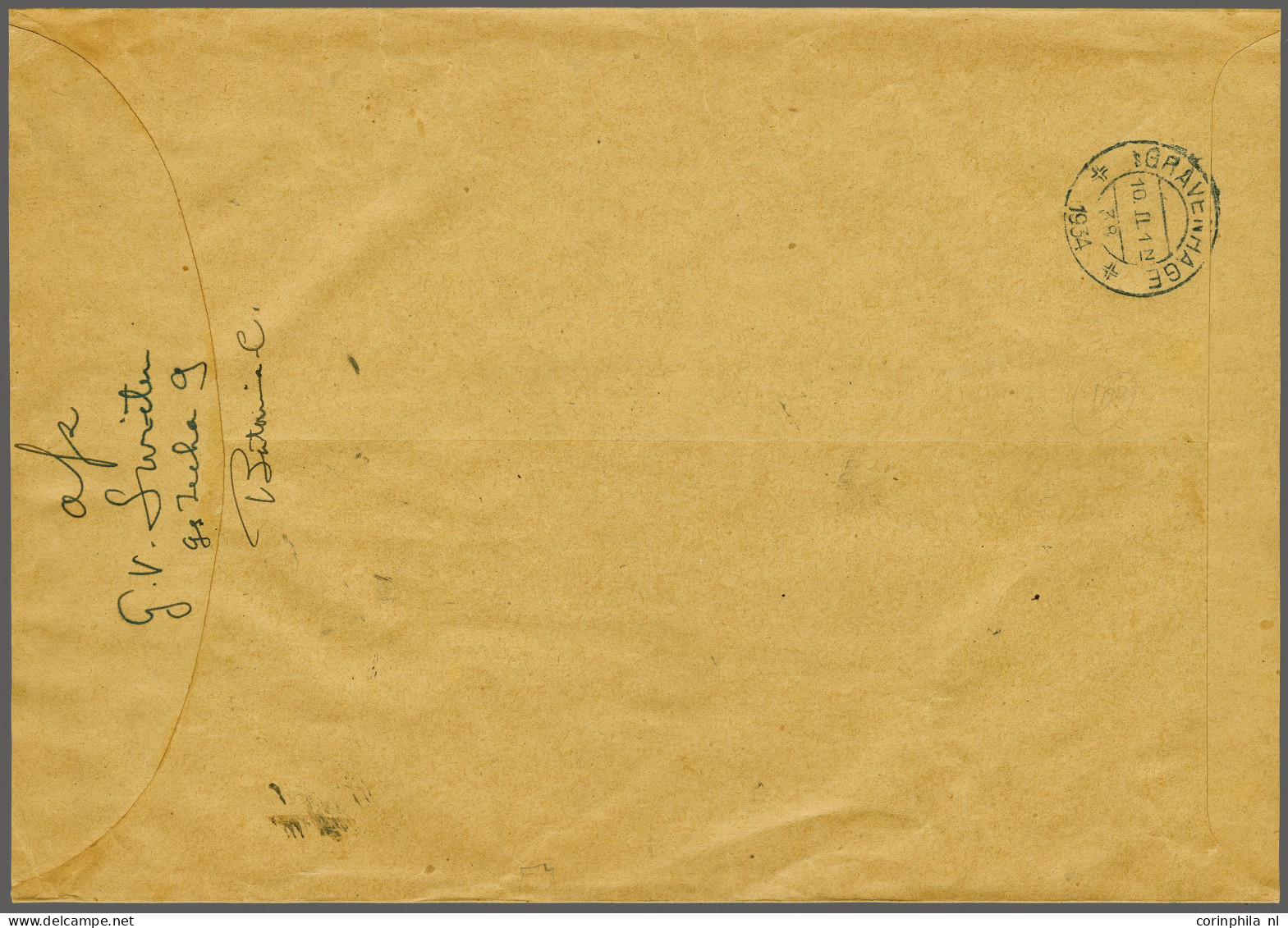 Cover , Airmail Wilhelmina Type Kreisler 50 Cent T/m 2½ Gulden (alle Hoekrandstukken) Op Aangetekende Luchtpost Expresse - Indes Néerlandaises