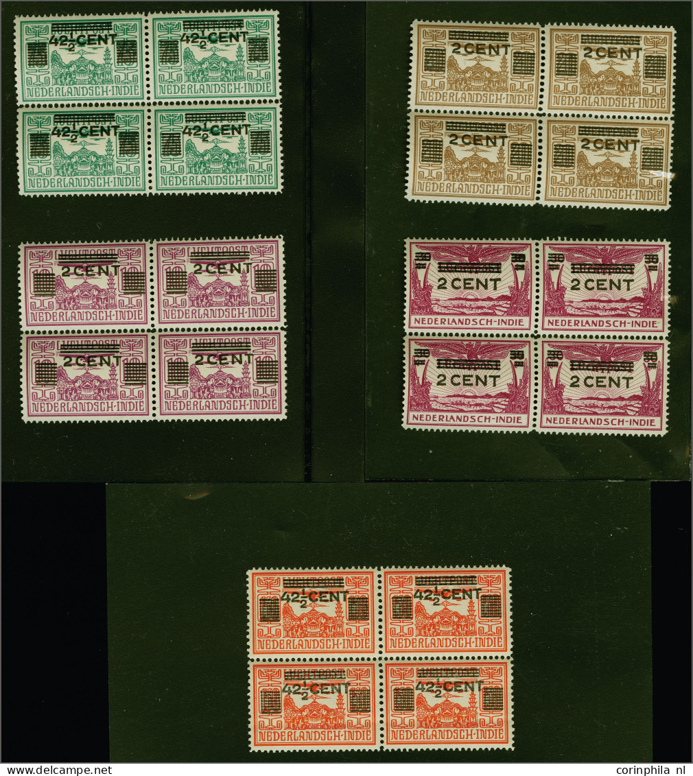 Unmounted Mint , Block Opruimingsuitgifte 2 T/m 42½ Cent In Blokken Van 4, Cat.w. 480 - Indes Néerlandaises