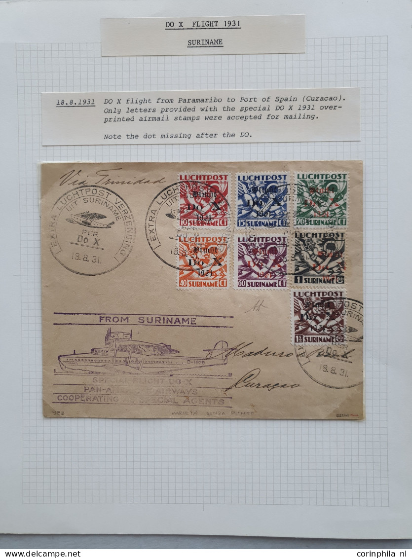 Cover , Airmail Do. X 10 Cent T/m 1½ Gulden, Alle Met Variëteit Zonder Punt Achter Do Op Envelop 18-8-1931 Naar Curacao, - Poste Aérienne