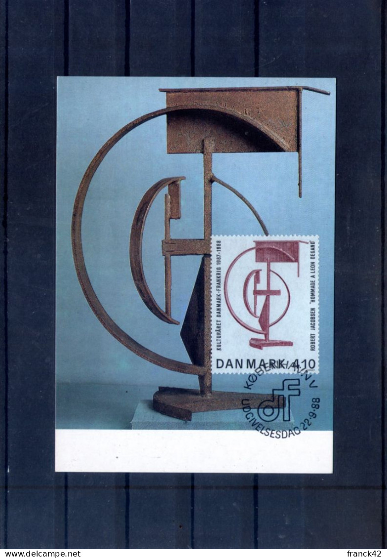 Danemark. Carte Maximum. Robert Jacobsen. 22/09/1988 - Maximumkarten (MC)