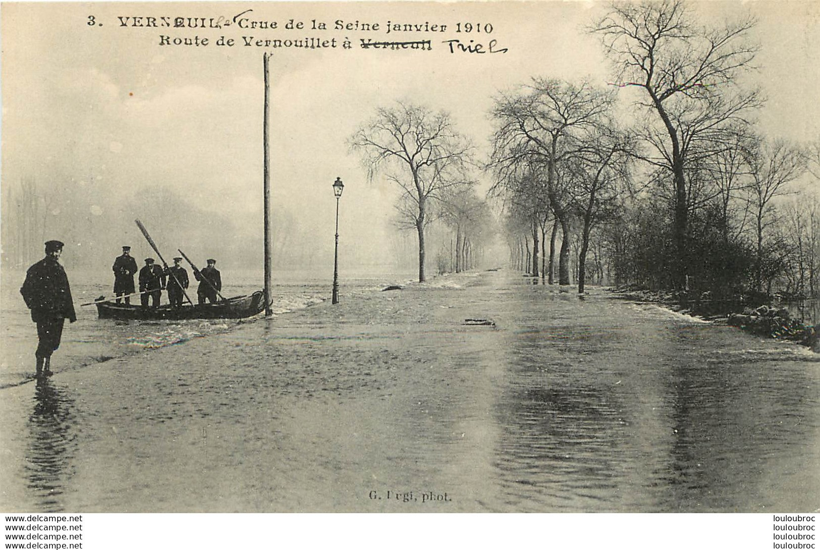 VERNEUIL SUR SEINE CRUE 1910 ROUTE DE VERNOUILLET - Verneuil Sur Seine