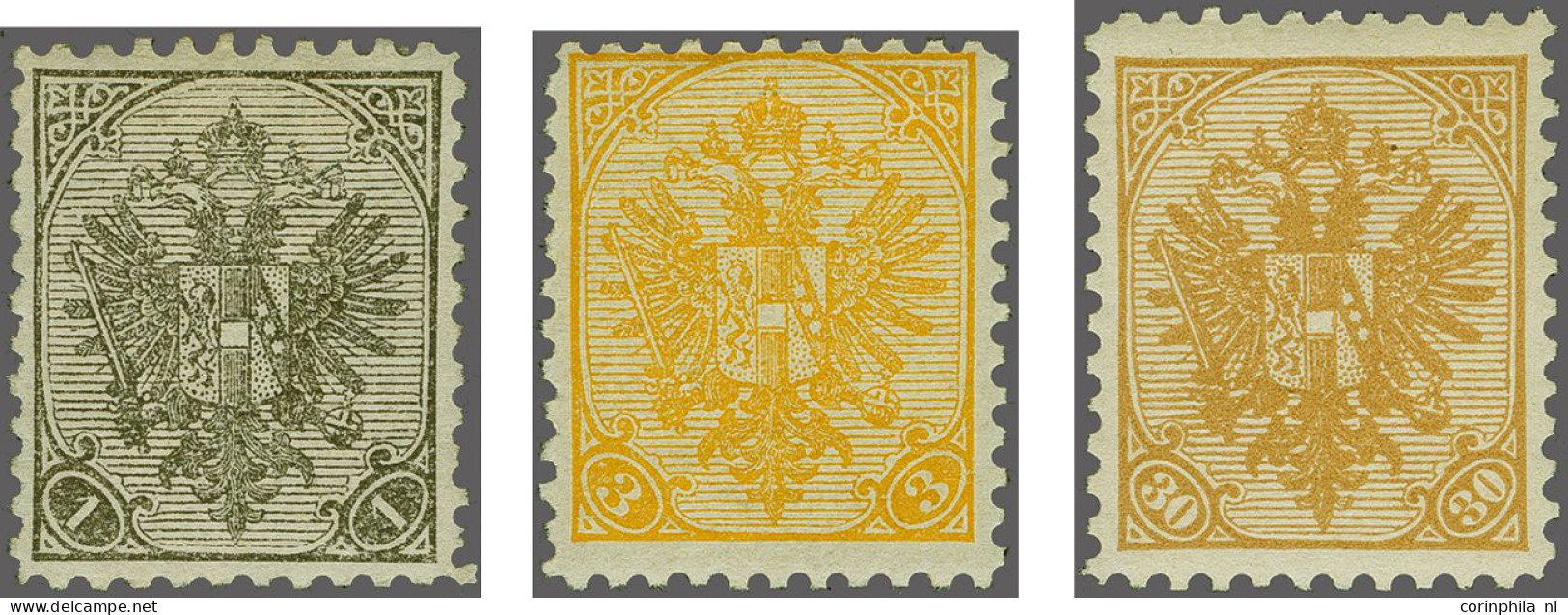 Mounted Mint Coat Of Arms 1 - 30 Heller Perforated 10½, Very Fine Mounted Mint (nr. 15 Perforation Faults), Cat.v. 1300 - Bosnia And Herzegovina