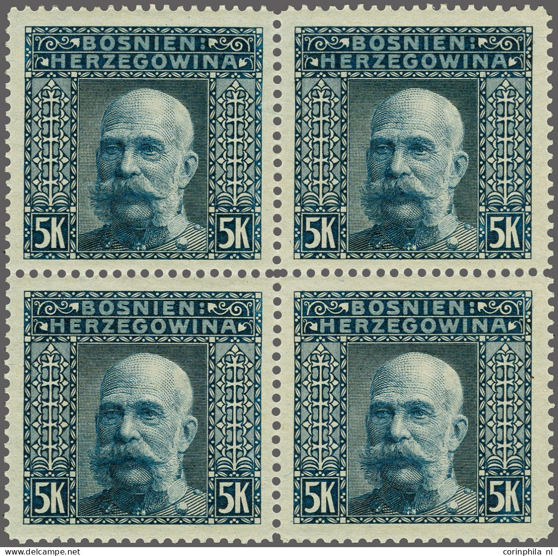 Mounted Mint , Unmounted Mint , Block Landscapes 1 Heller - 5 Kronen In Blocks Of 4, Very Fine Unmounted Mint (nrs. 29 A - Bosnia And Herzegovina