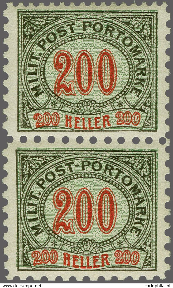 Unmounted Mint 1-200 Heller Perforated 12½ X 9¼ X 9¼ X 9¼ (Coleman 3222) And Perforated 9¼ At All Sides In Vertical Pair - Bosnie-Herzegovine