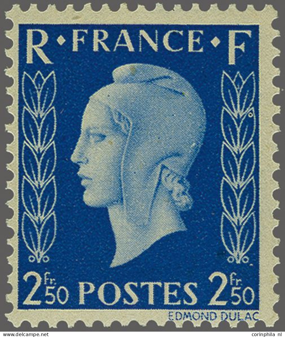 Unmounted Mint Not Issued Marianne De Dulac 25 Centimes - 2,50 Francs, Very Fine Unmounted Mint, Cat.v. 960 - 1944-45 Marianne Of Dulac