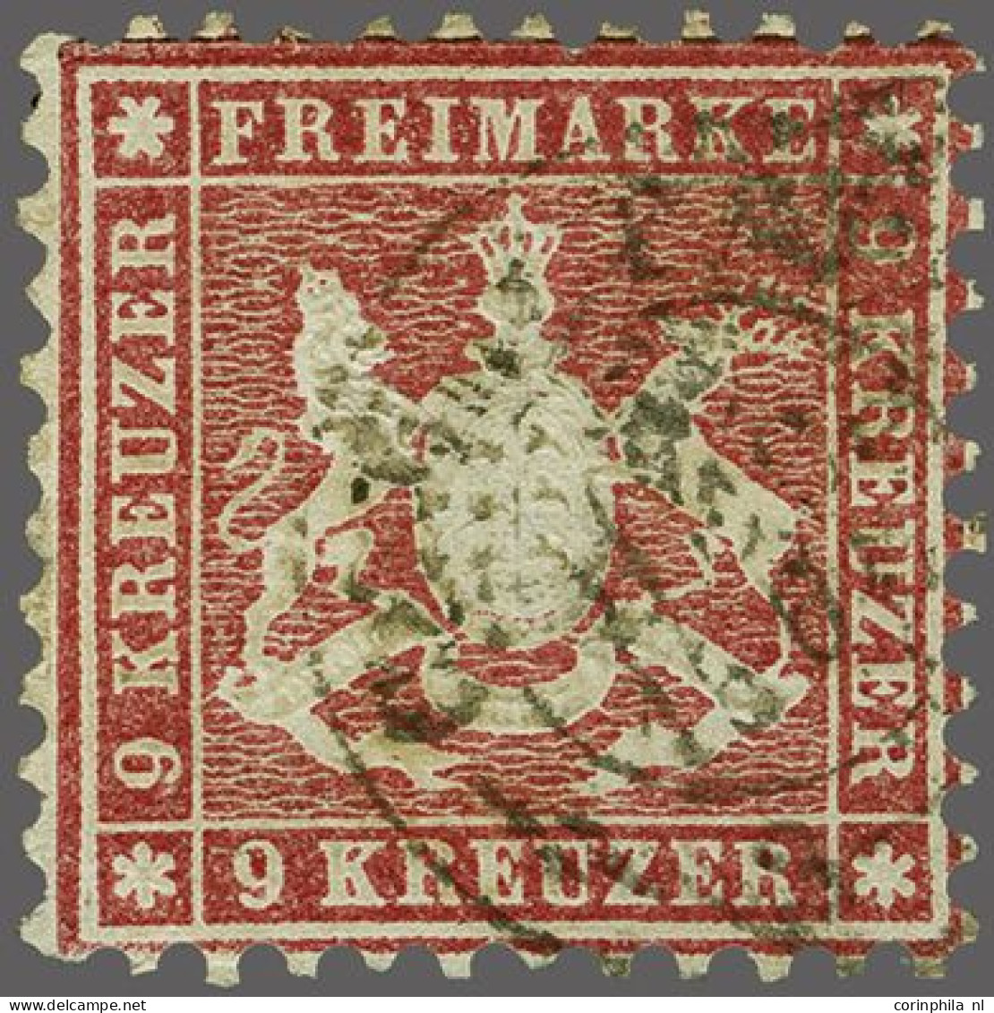 Coat Of Arms 9 Kreuzer Lilac Red Perforated 10, Fine/very Fine With 1978 Enzo Diena And 2023 Thomas Heinrich Certificate - Other & Unclassified