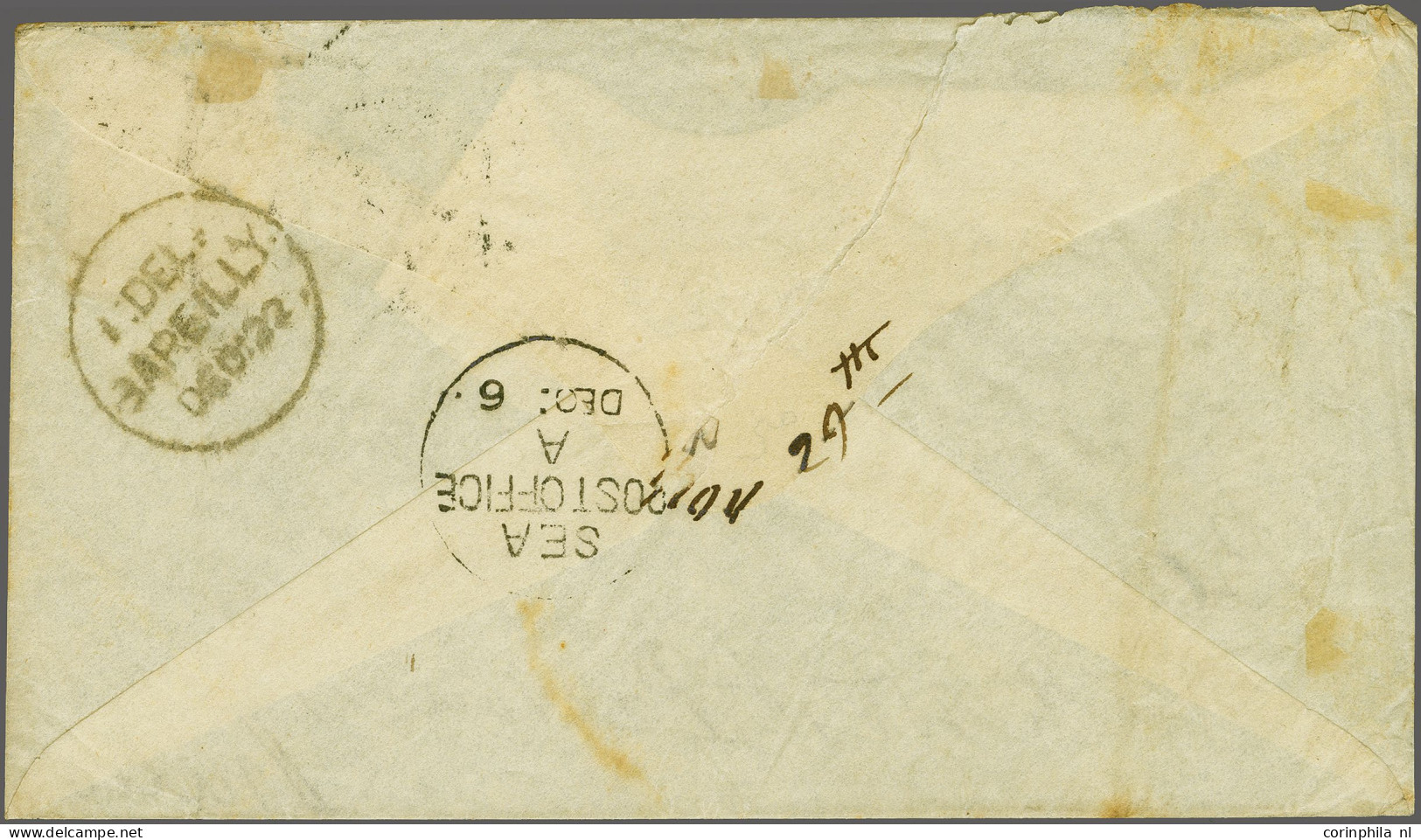 Cover 1876 8d. Orange, A Very Fine Example On Envelope Tied By The Bath Duplex 28-11-1878 Sent Via Brindisi To Bareilly - Unclassified