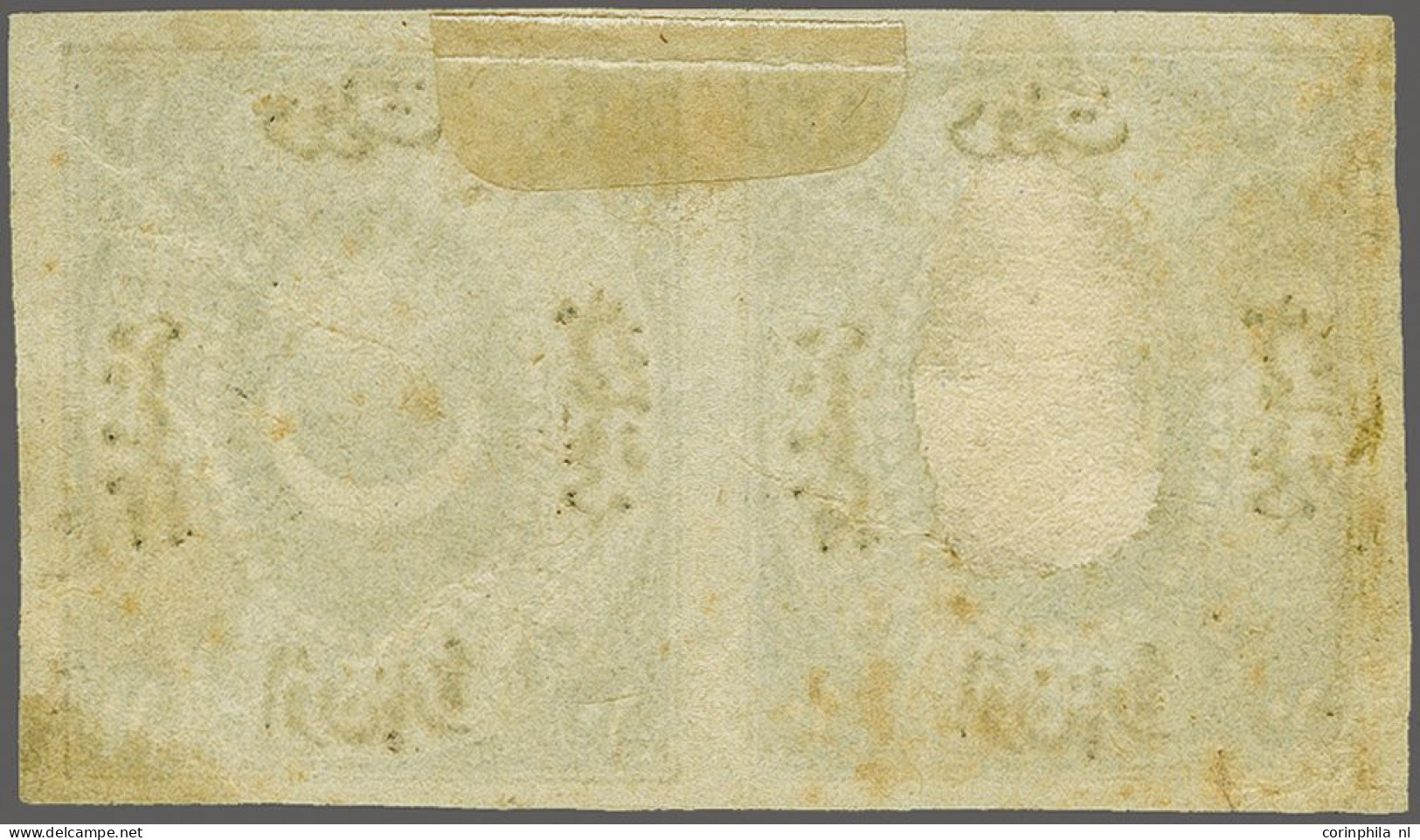 Without Gum Duloz 10 Para Brown Green With Variety Imperforate In Horizontal Pair (Burak Nr. 20 U), Very Fine Without Gu - Other & Unclassified