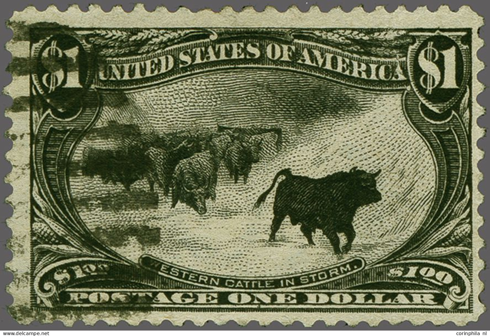 Cattle In The Storm $ 1 Black, Fine/very Fine, Cat.v. $ 700 - Autres & Non Classés