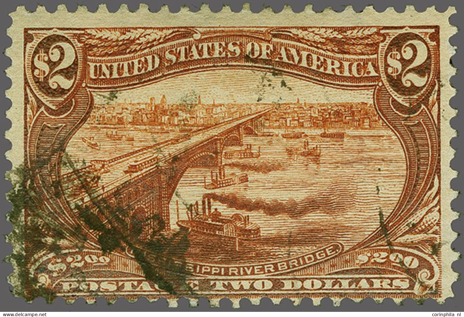 Mississippi River Bridge $ 2 Orange Brown, Fine/very Fine, Cat.v. $ 1050 - Autres & Non Classés