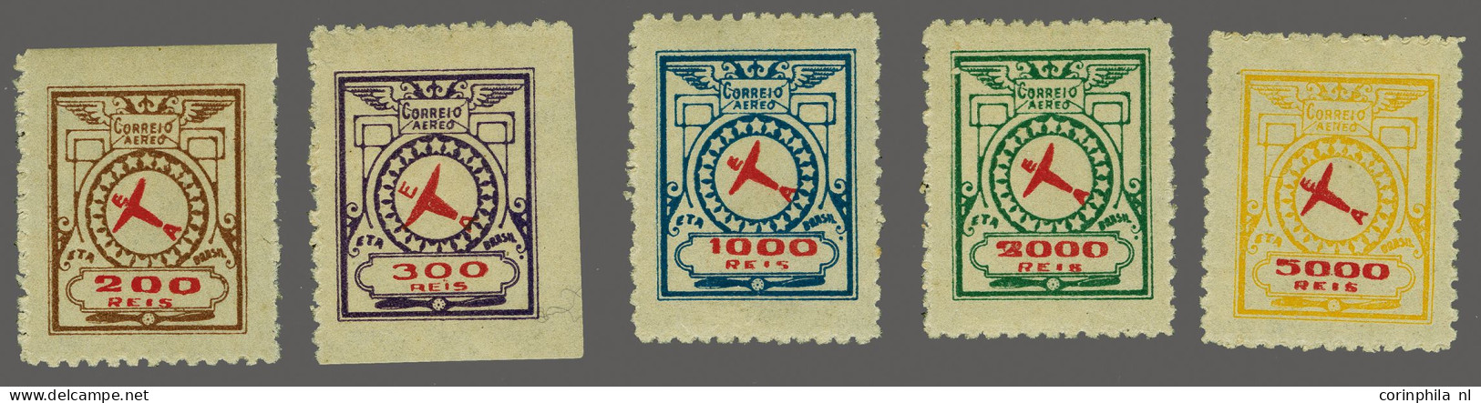 Airmail , Mounted Mint 200 - 5000 Reis, Very Fine Mounted Mint, Singed CHDT, Cat.v. 650 - Other & Unclassified