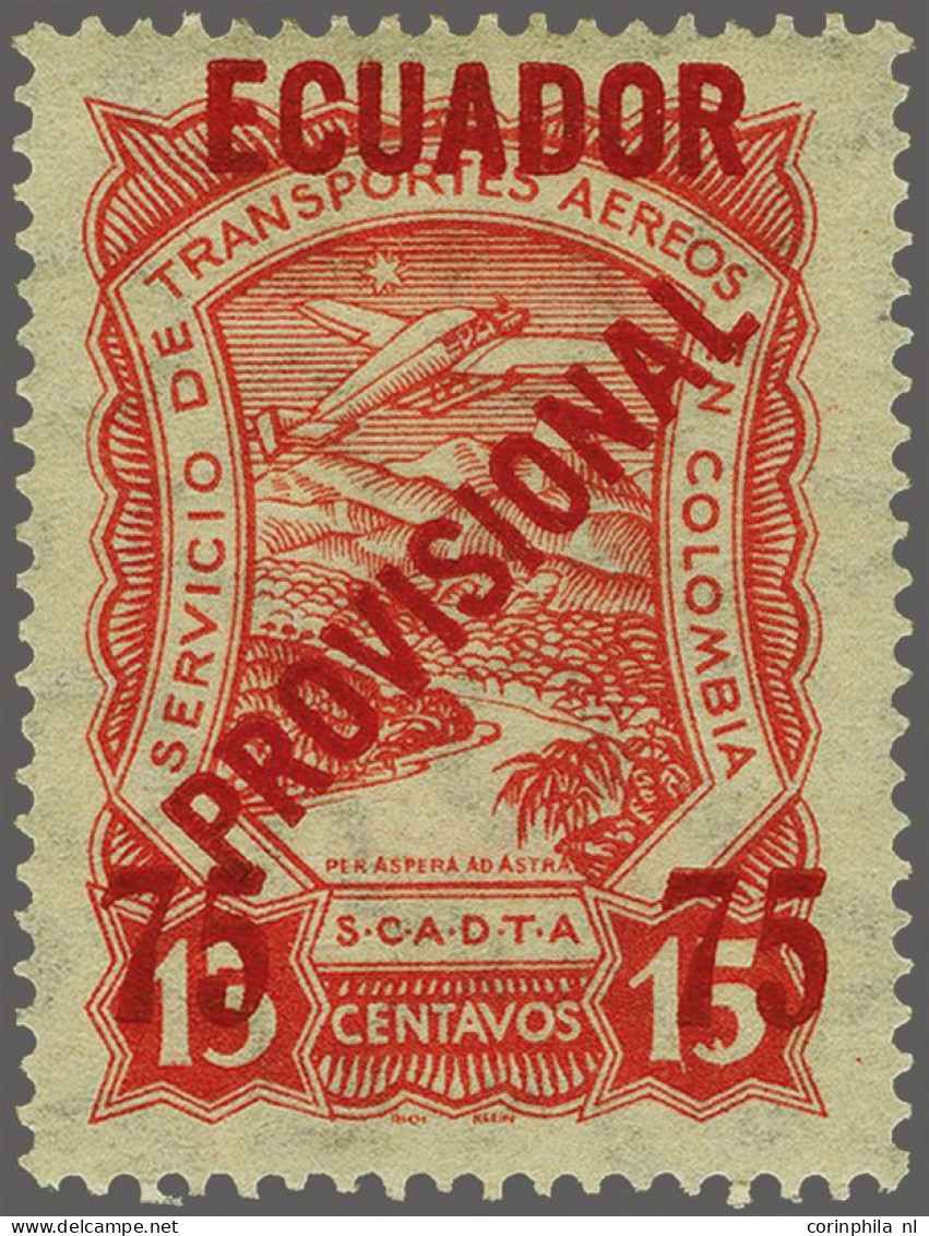 Airmail , Mounted Mint SCADTA 50 Centavos - 3 Sucres With Provisional Overprint, Very Fine Mounted Mint, Cat.v. 865 - Ecuador