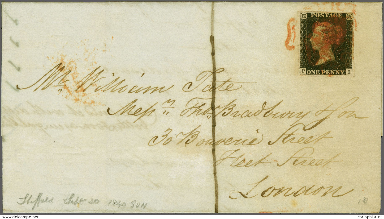 Cover 1840 1d. Plate 3 GD, Plate 4 CI And PI On Cover All Good To Large Margins With Red Maltese Crosses, Cat. £ 1700 - Briefe U. Dokumente