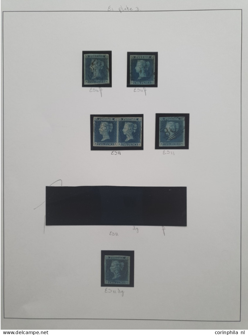 1841 2d. plate 3 specialised collection AA - TL including shades, multiples, postmarks, guide lines, double letters and