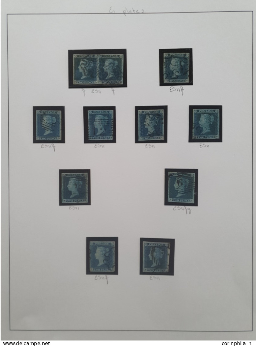 1841 2d. plate 3 specialised collection AA - TL including shades, multiples, postmarks, guide lines, double letters and