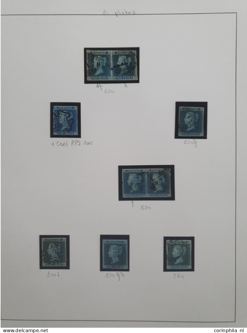 1841 2d. plate 3 specialised collection AA - TL including shades, multiples, postmarks, guide lines, double letters and