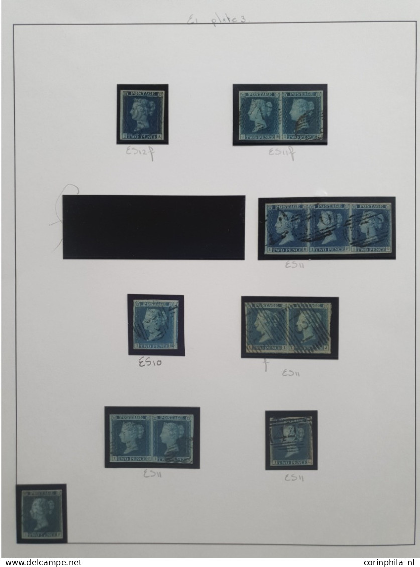 1841 2d. plate 3 specialised collection AA - TL including shades, multiples, postmarks, guide lines, double letters and