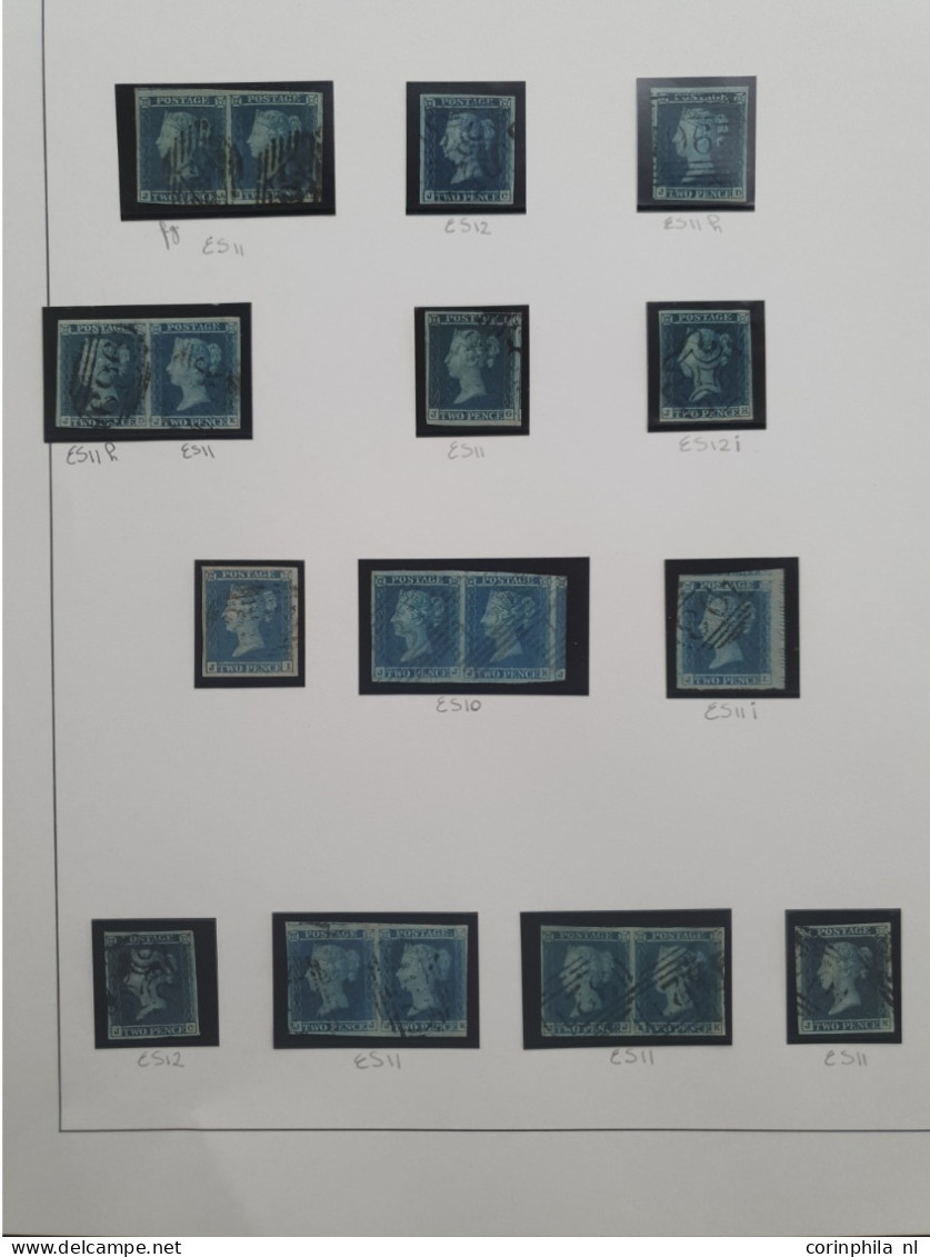 1841 2d. plate 3 specialised collection AA - TL including shades, multiples, postmarks, guide lines, double letters and