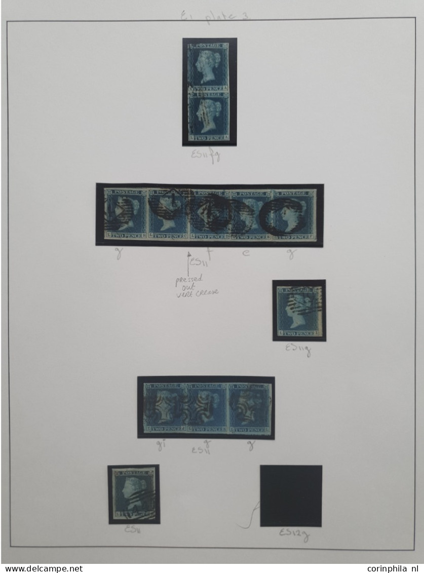 1841 2d. plate 3 specialised collection AA - TL including shades, multiples, postmarks, guide lines, double letters and