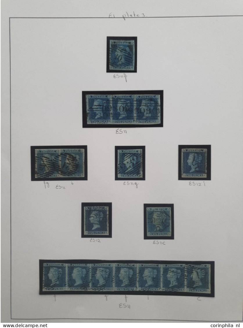 1841 2d. plate 3 specialised collection AA - TL including shades, multiples, postmarks, guide lines, double letters and