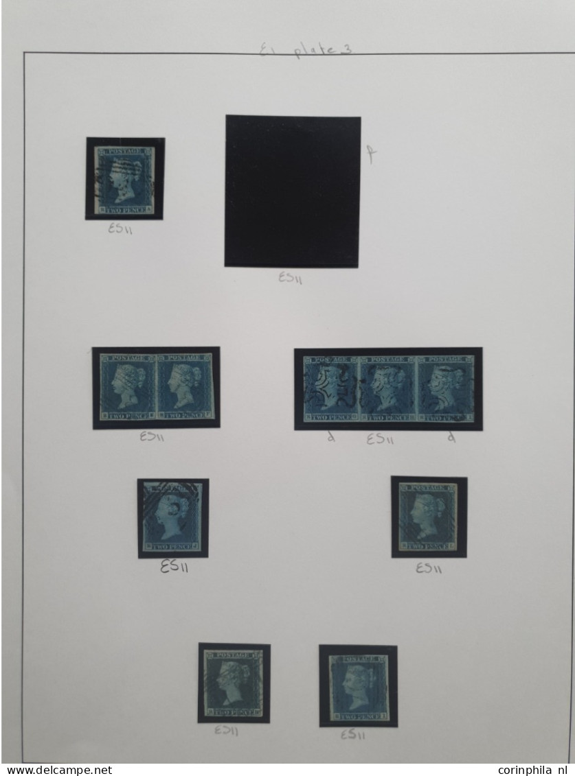 1841 2d. plate 3 specialised collection AA - TL including shades, multiples, postmarks, guide lines, double letters and