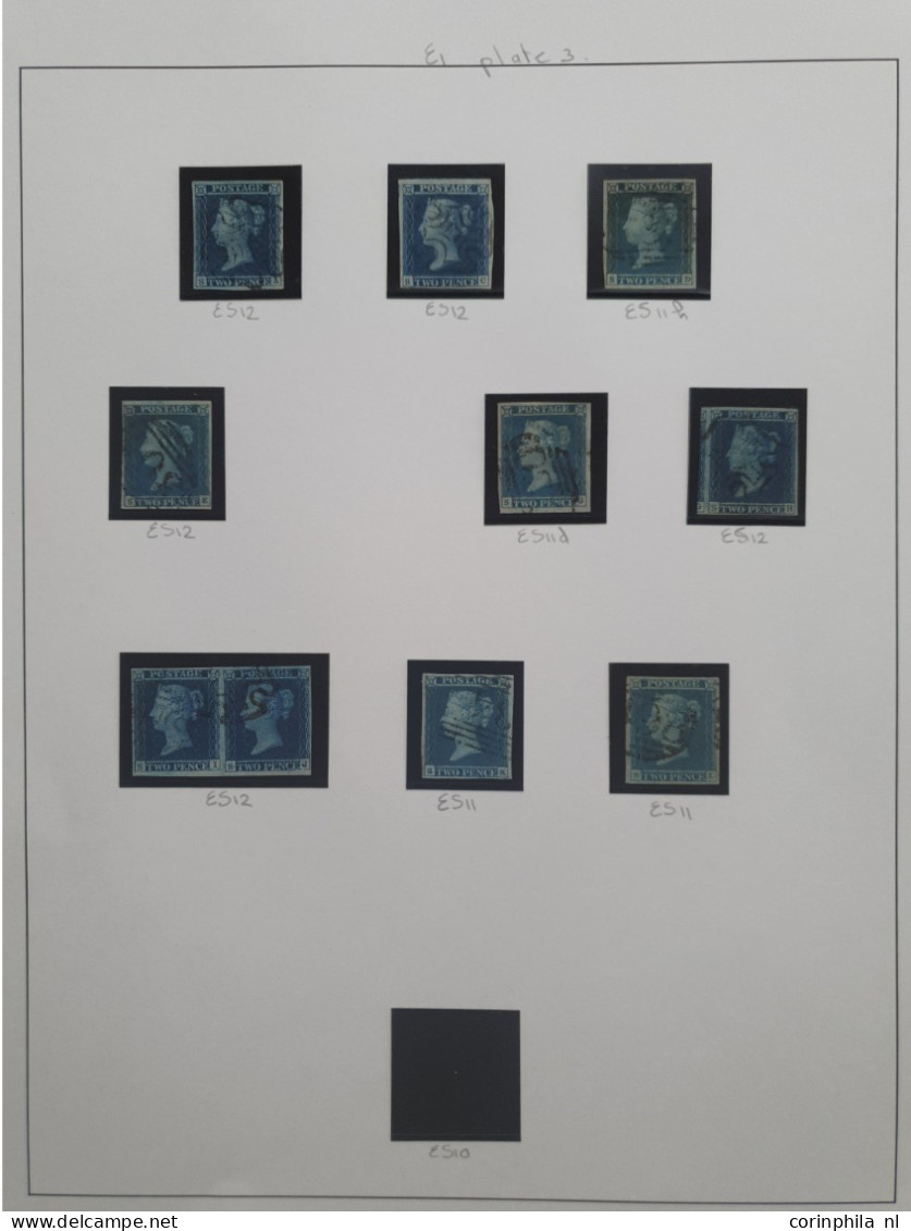 1841 2d. plate 3 specialised collection AA - TL including shades, multiples, postmarks, guide lines, double letters and
