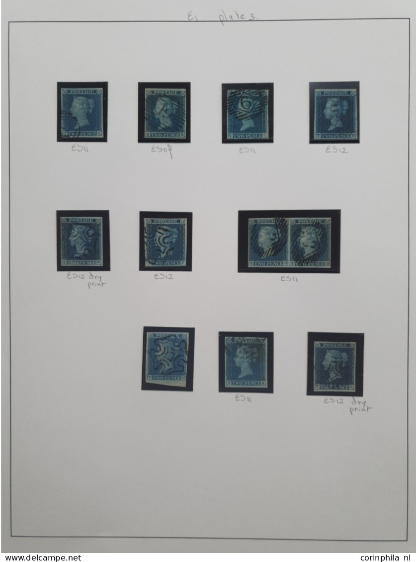 1841 2d. plate 3 specialised collection AA - TL including shades, multiples, postmarks, guide lines, double letters and