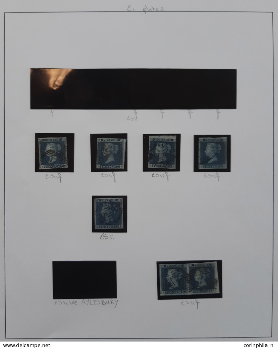 1841 2d. plate 3 specialised collection AA - TL including shades, multiples, postmarks, guide lines, double letters and