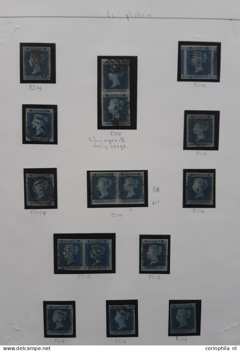 1841 2d. Plate 4 Specialised Collection AA - TL Including Shades, Multiples, Postmarks, Guide Lines, Double Letters And - Usati