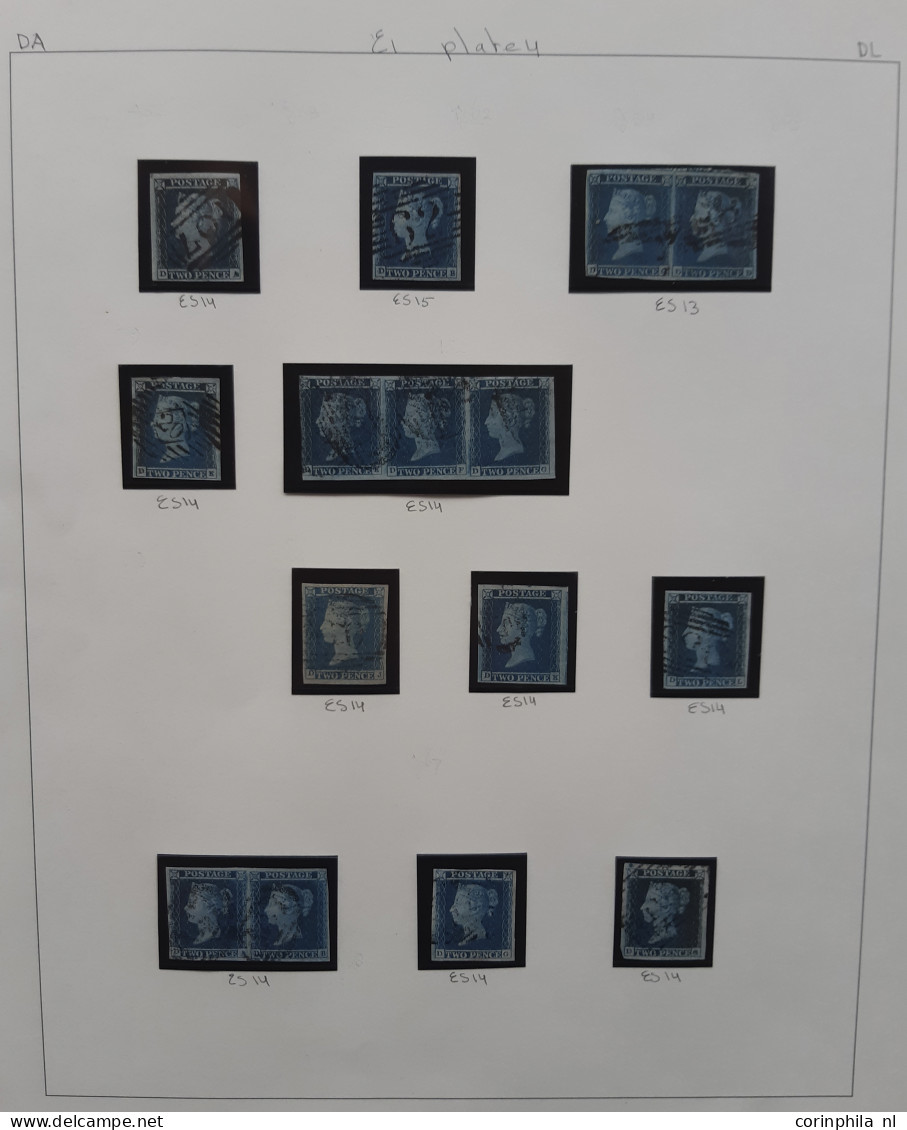 1841 2d. Plate 4 Specialised Collection AA - TL Including Shades, Multiples, Postmarks, Guide Lines, Double Letters And - Gebruikt