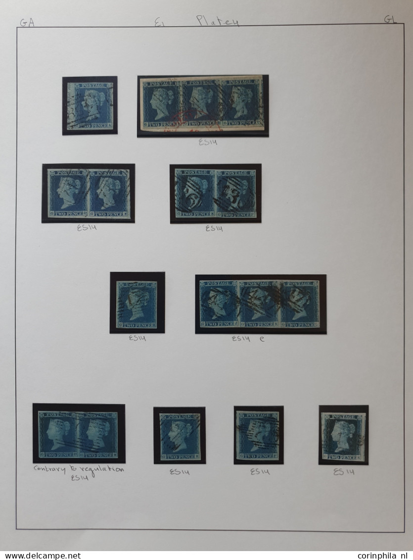 1841 2d. plate 4 specialised collection AA - TL including shades, multiples, postmarks, guide lines, double letters and