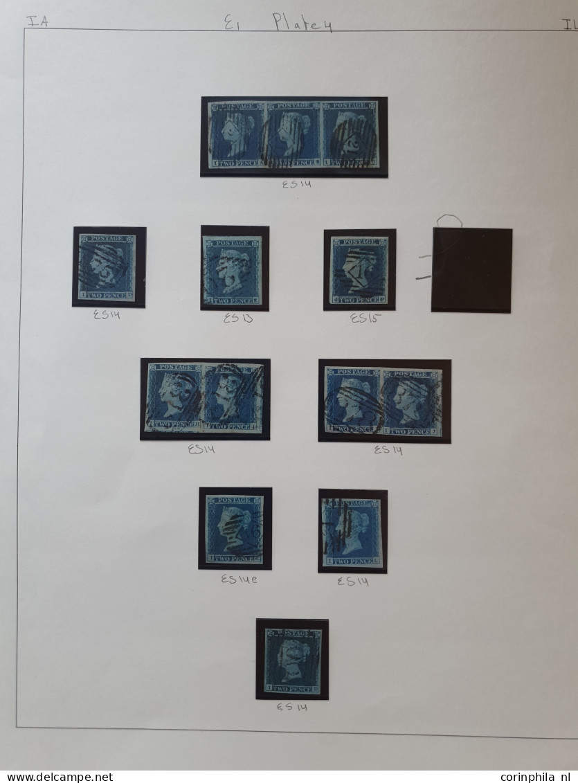 1841 2d. plate 4 specialised collection AA - TL including shades, multiples, postmarks, guide lines, double letters and