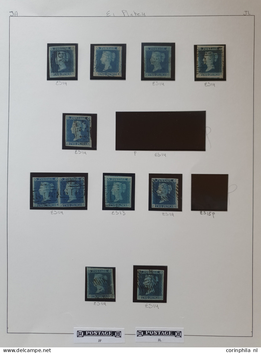 1841 2d. plate 4 specialised collection AA - TL including shades, multiples, postmarks, guide lines, double letters and