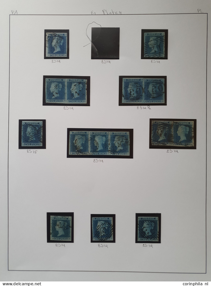 1841 2d. plate 4 specialised collection AA - TL including shades, multiples, postmarks, guide lines, double letters and