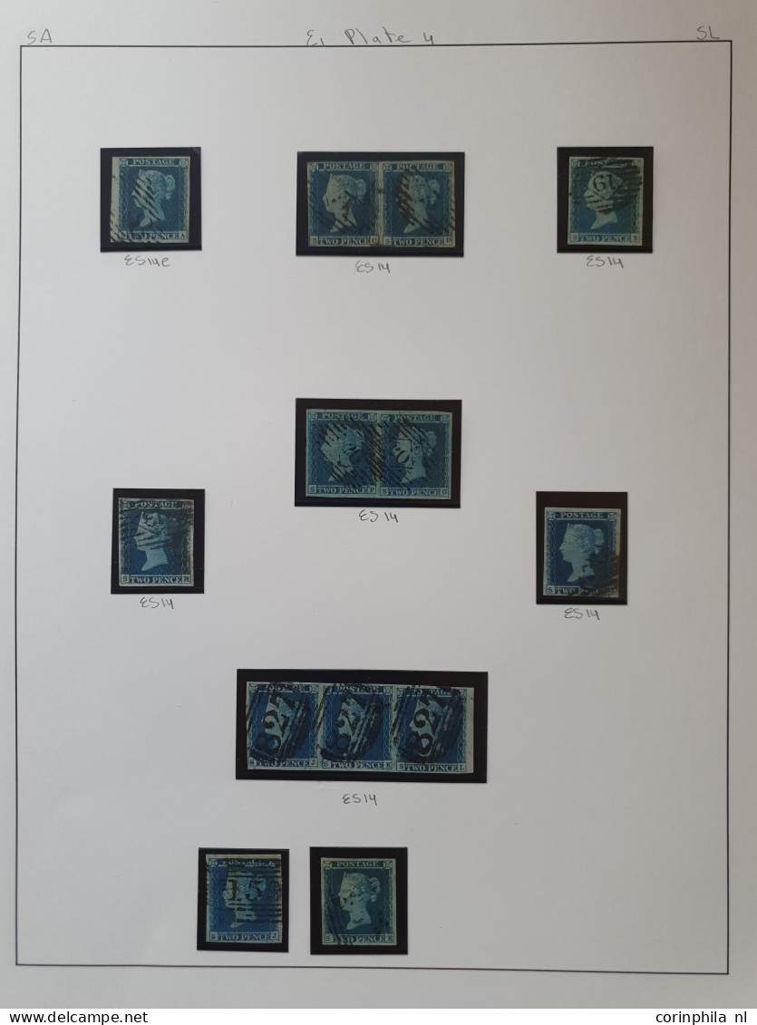 1841 2d. plate 4 specialised collection AA - TL including shades, multiples, postmarks, guide lines, double letters and