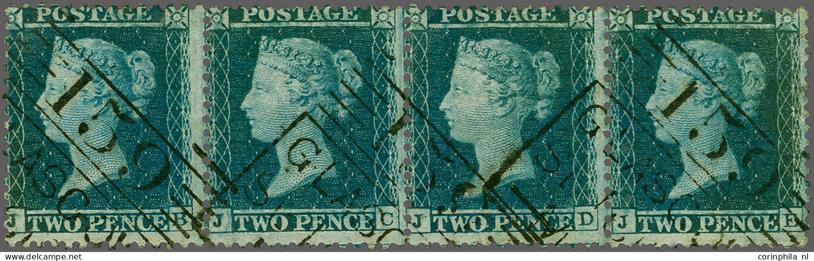 1855 2d. Plate 4 And Plate 5 (Spec. F2-F3 Small Crown Perf 14) Specialised Collection With Pairs, Strip Of Four, Block O - Used Stamps