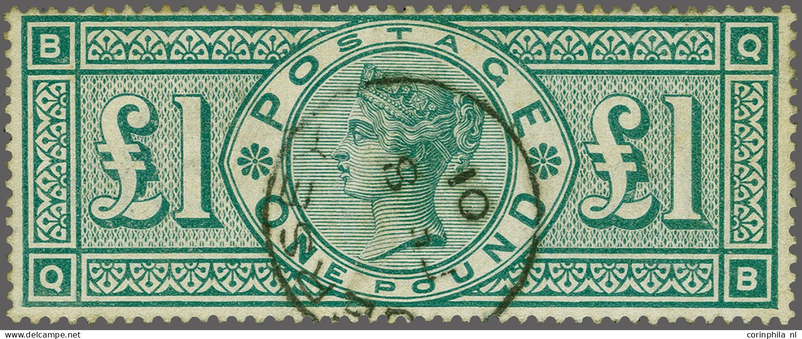 1891 £1 Green (QB), A Fine To Very Fine Example Cancelled With A Good Strike Of The Jersey Cds 1901, Cat. £ 800 - Gebraucht