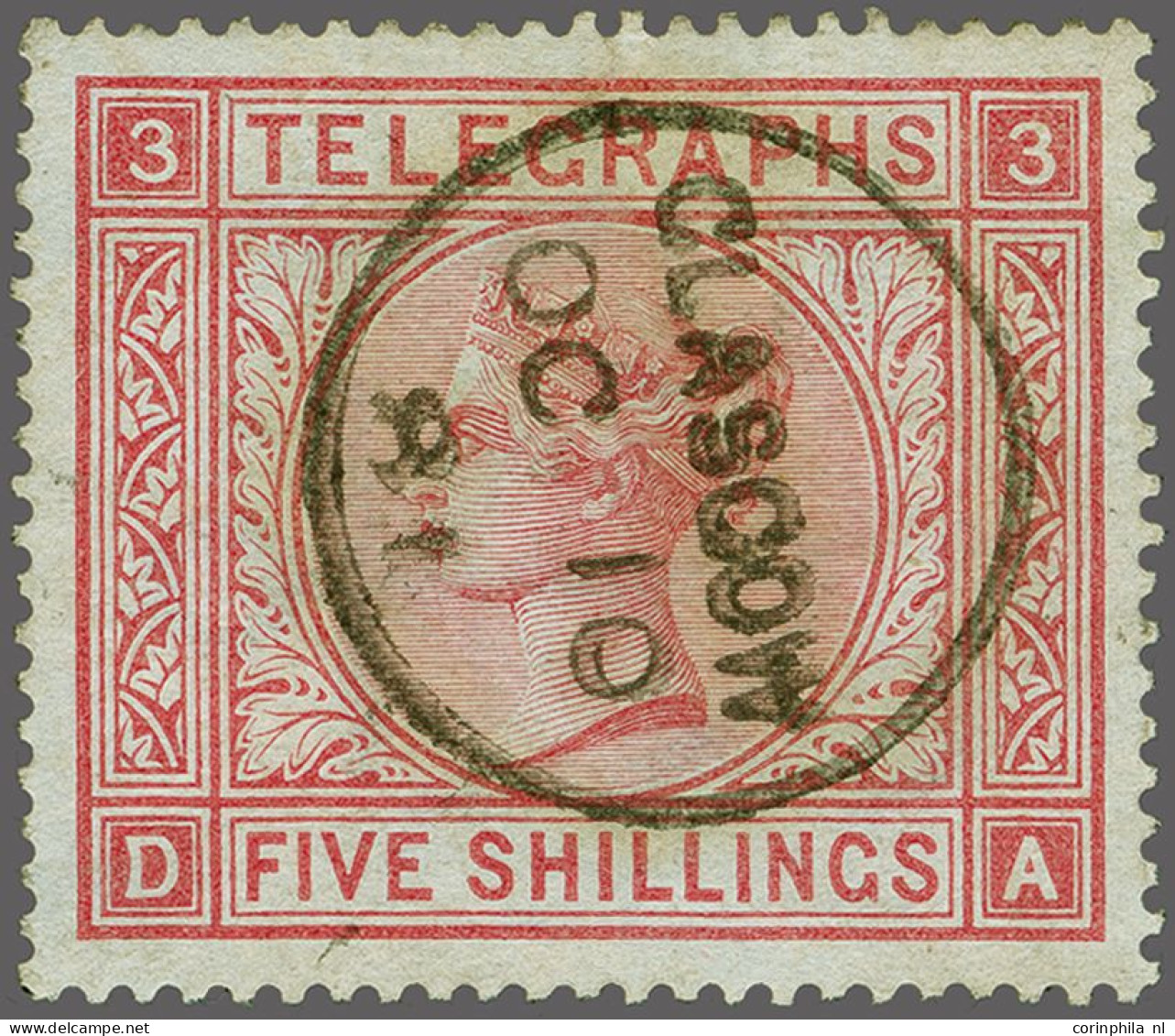 1881 5s. Rose (DA) Plate 3 A Fine To Very Fine Example Cancelled With A Good Strike Of The Glasgow Cds 1881, - A Very Sc - Oficiales