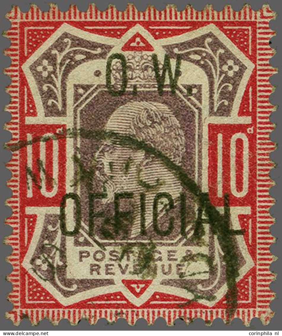 1903 Office Of Works Edward VII 10d. Overprinted By Office Of Works Official, A Very Fine Example Neatly Cancelled By An - Officials