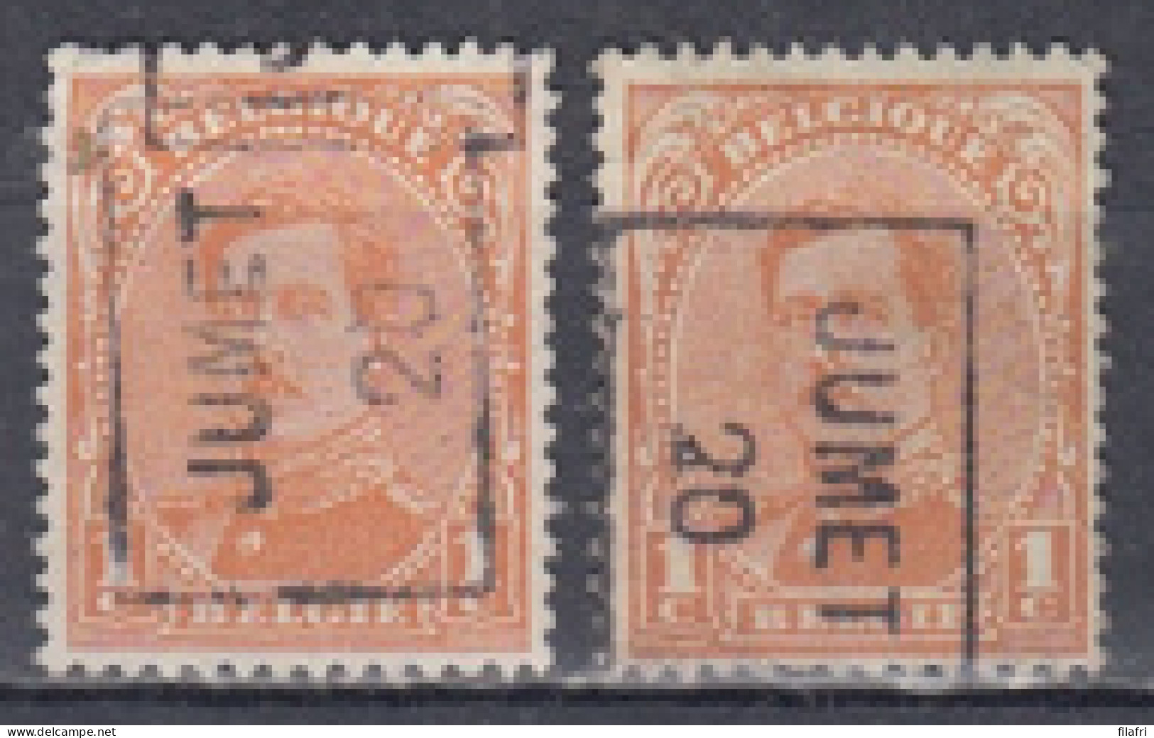 2505 Voorafstempeling Op Nr 135 - JUMET 20 - Positie A & B - Roller Precancels 1920-29