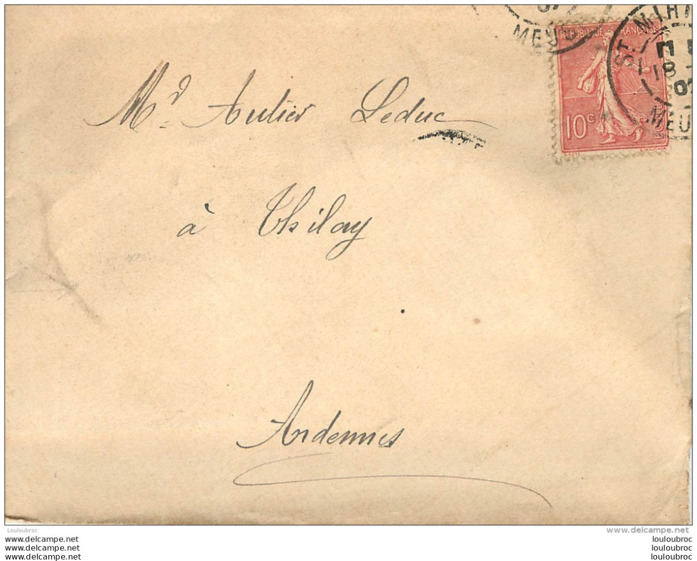 LOT DE 8 LETTRES ET 11 ENVELOPPES  ENVOYEES A THILAY ARDENNES A MADAME VEUVE AUTIER LEDUC  TOUTES SCANNEES